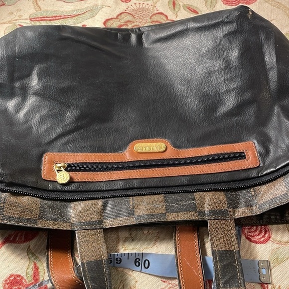 Fendi Sac a main en toile Checkered Tote Bag Brown and Black As Is Vintage - Picture 9 of 17